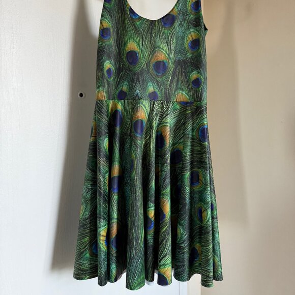 Blackmilk - Peacock Feather Skater Dress, Size Medium - Picture 1 of 3